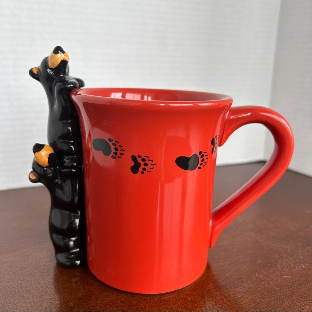 BEARFOOTS Red 3D Mug Bears by Jeff Fleming Big Sky Carvers